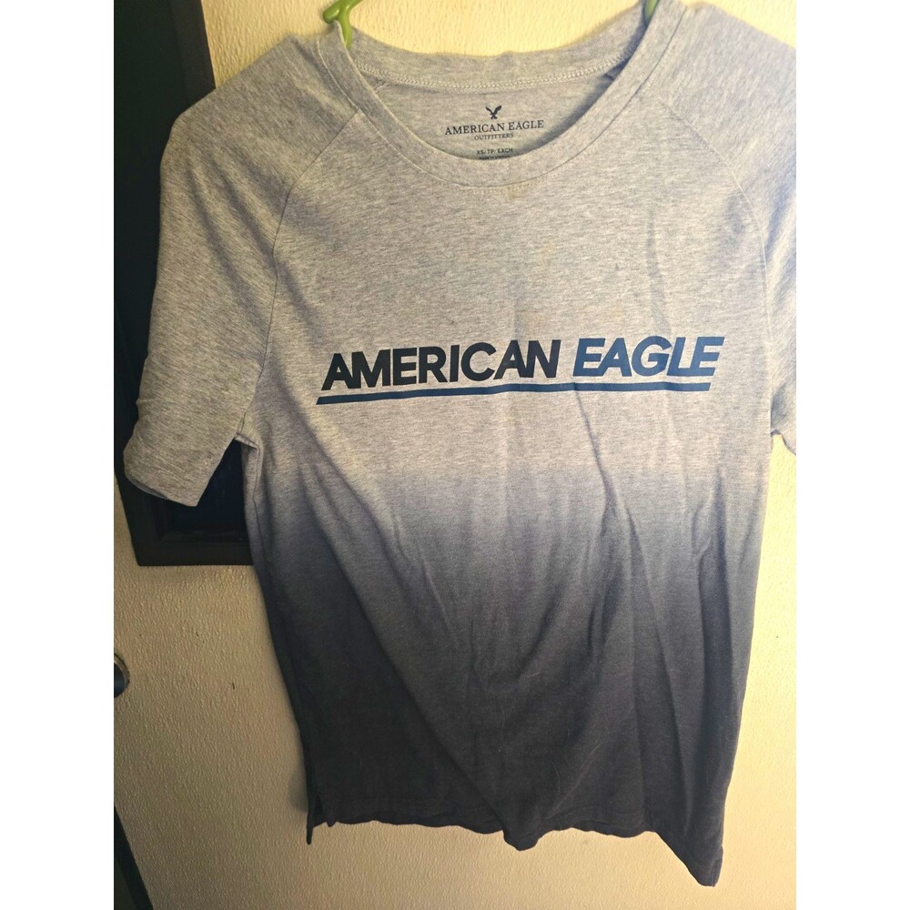 American Eagle Outfitters Men's Gray Graphic Logo Crew Neck T-Shirt XS